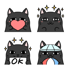 [LINE絵文字] ゆるかわいい黒猫さん絵文字の画像