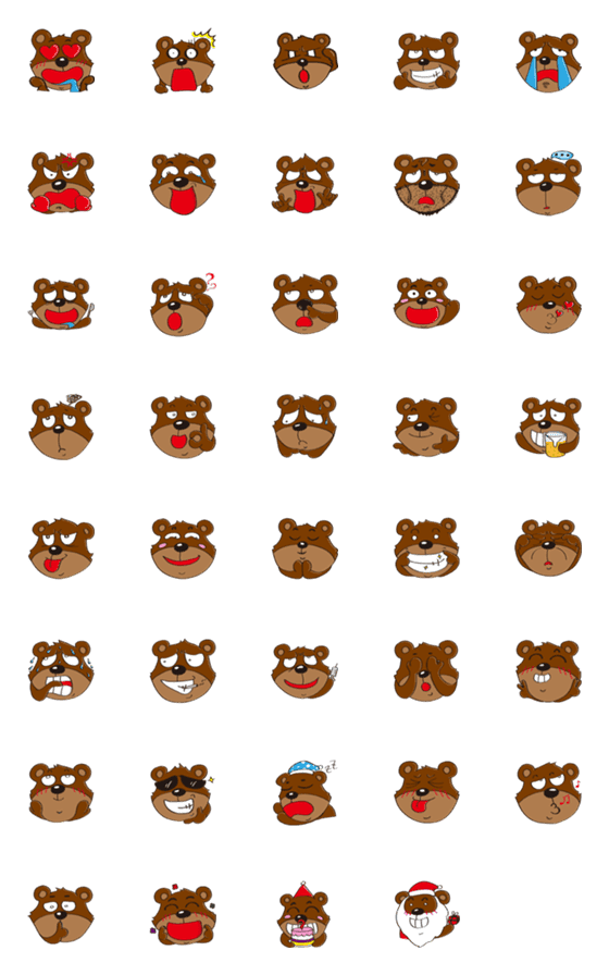 [LINE絵文字]QQ Bearの画像一覧
