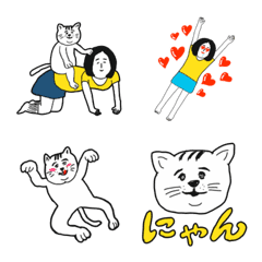 [LINE絵文字] いかようにも使える小太りネコの絵文字の画像