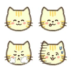 [LINE絵文字] 手書きのキュートでかわいい三毛猫の子猫の画像