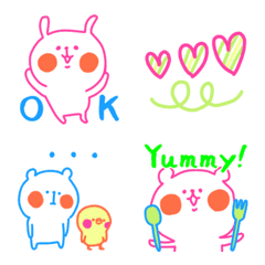 [LINE絵文字] カラフル♡毎日使えるネオンの動物たちの画像