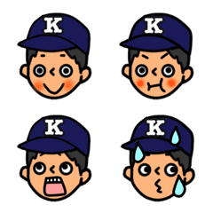 [LINE絵文字] 野球少年 絵文字 【TEAM K ジュニア】の画像