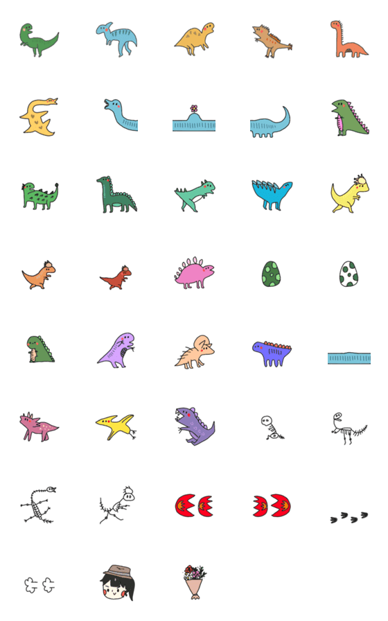 [LINE絵文字]dodo and dinosourの画像一覧