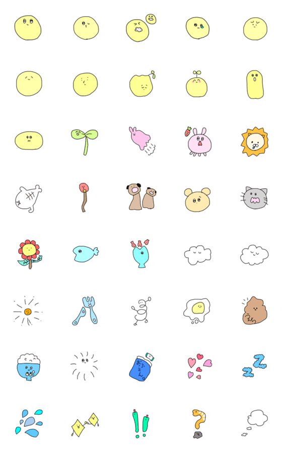 [LINE絵文字]ゆるゆる絵文字の画像一覧