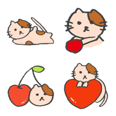 [LINE絵文字] かわいい♥白茶ねこ絵文字の画像