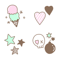 [LINE絵文字] チョコミントとピンクの絵文字♡の画像