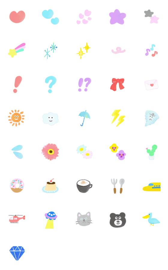 Line絵文字 おとなかわいいパステル絵文字 36種類 1円 Line絵文字 おとなかわいいパステル絵文字 36種類 1円