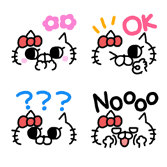 [LINE絵文字] にゃんこりぼん絵文字(7)の画像