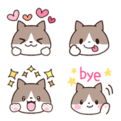 [LINE絵文字] ハチワレねこちゃん♡絵文字の画像