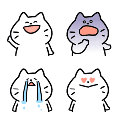 [LINE絵文字] シンプル可愛い★もちねこの画像