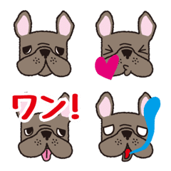 [LINE絵文字] フレンチブルドッグ シンプル 絵文字の画像