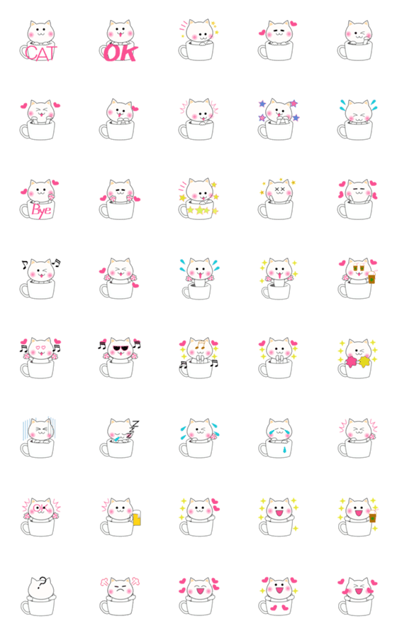 [LINE絵文字]cap cat faceの画像一覧