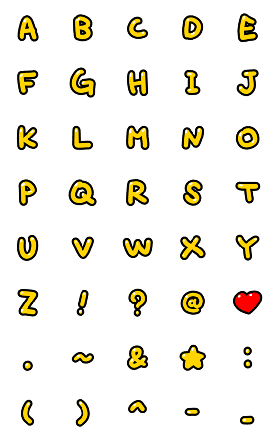 [LINE絵文字]Yellow ABCの画像一覧