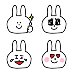 毎日便利✨白うさぎさん | LINEスタンプ | Honobono
