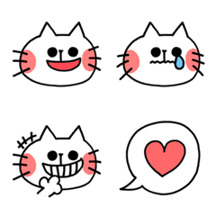 [LINE絵文字] かわいい♡白ねこ絵文字01の画像