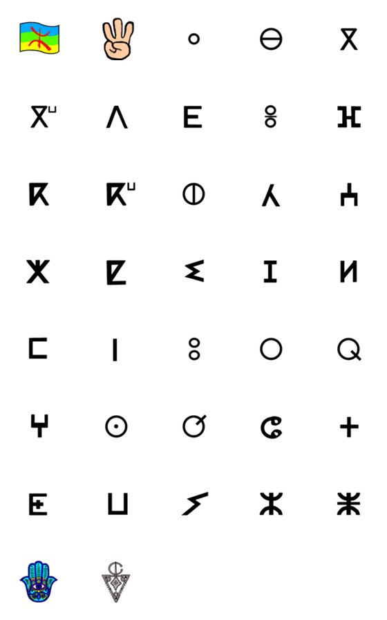 [LINE絵文字]ティフナグ文字（ベルベル）の画像一覧