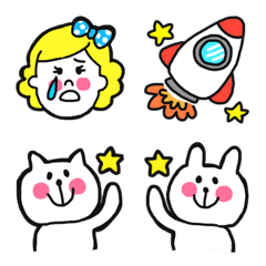 [LINE絵文字] 使えるカラフル絵文字♡＋猫さんの画像