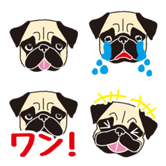 [LINE絵文字] パグ犬 シンプル 絵文字の画像