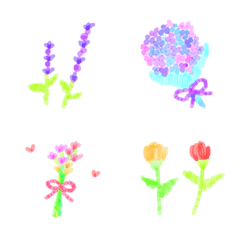 [LINE絵文字] 刺繍風の草花の画像