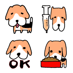 [LINE絵文字] かわいいビーグルの絵文字基本パックの画像