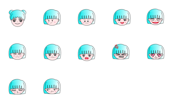 [LINE絵文字]Green head girlの画像一覧