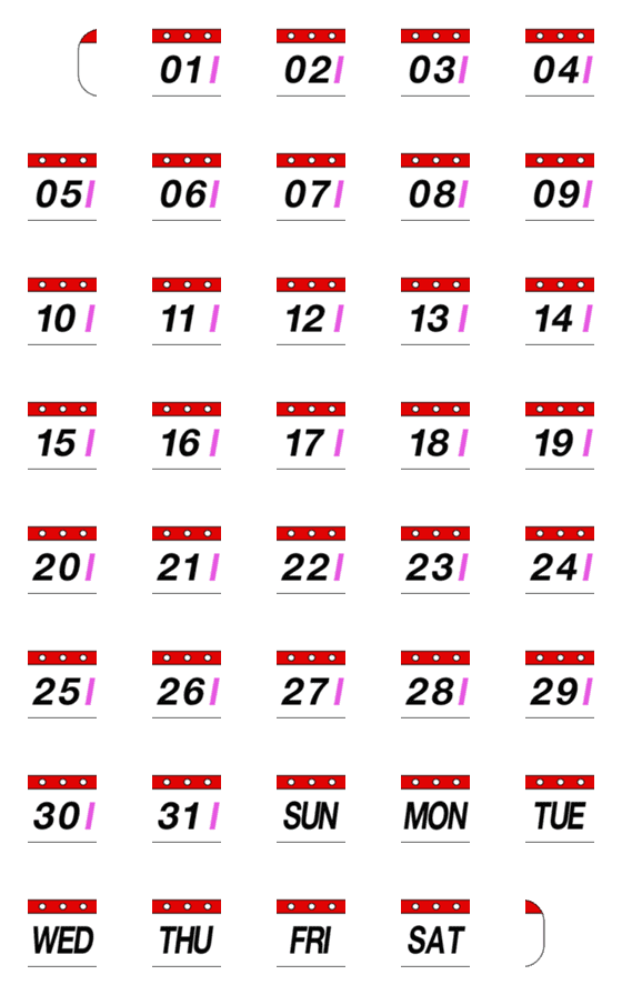 [LINE絵文字]Date Calendarの画像一覧