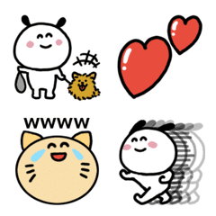 [LINE絵文字] いぬのマル＆ねこのチーズの絵文字の画像