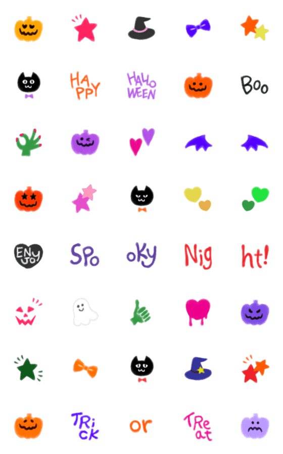 [LINE絵文字]ゆるかわ♥️フワフワ質感のハロウィンの画像一覧