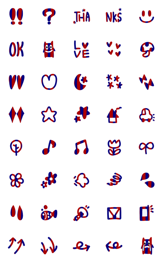 [LINE絵文字]オシャレ可愛いシンプル線画6 ストライプの画像一覧