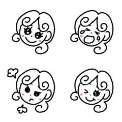 [LINE絵文字] くせっ毛☆ガールの画像