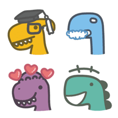 [LINE絵文字] Colour Dinosaur Emojiの画像