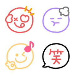 [LINE絵文字] 見やすい太字☆カラフルなスマイル絵文字①の画像