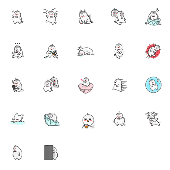 [LINE絵文字]5252 Ribbon penguin cameの画像一覧