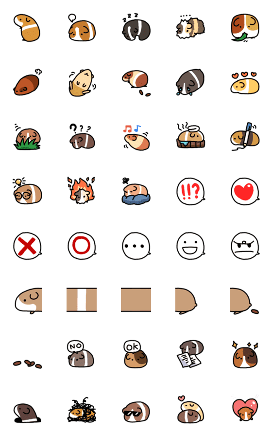 [LINE絵文字]Many days of Guinea pigの画像一覧