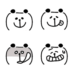[LINE絵文字] ゆるパンダ 顔文字風 絵文字の画像