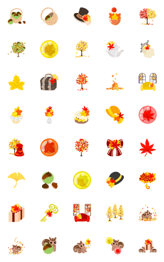 [LINE絵文字]Autumn Time Emojiの画像一覧