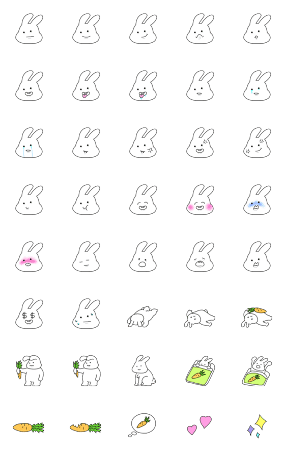 [LINE絵文字]うさぎマンの絵文字の画像一覧