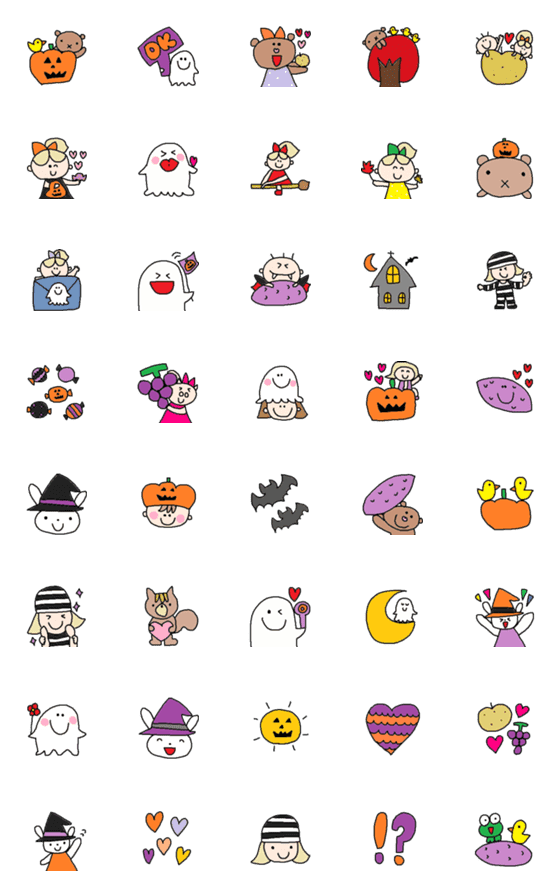 [LINE絵文字]ハロウィンと秋の絵文字2の画像一覧