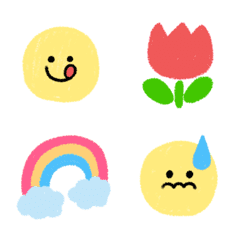 毎日使えるクレヨン絵文字(1)の絵文字メイン画像