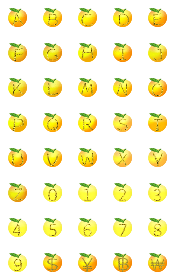 [LINE絵文字]オレンジゴールド （A-Z） 絵文字 かわいいの画像一覧
