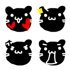 [LINE絵文字] くろい ねこで きもちをつたえようの画像