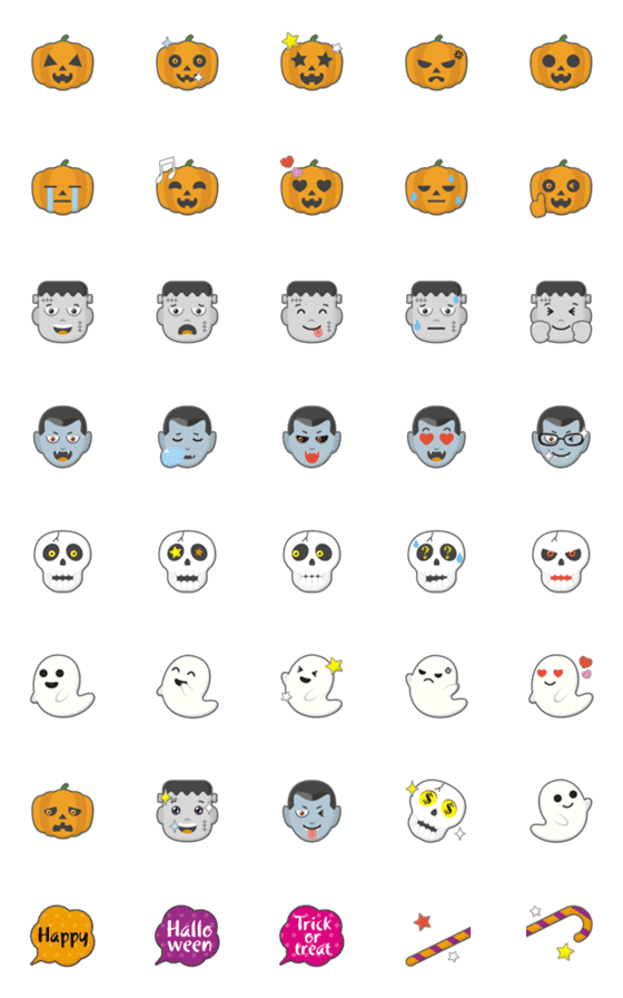 Line絵文字 ハッピー ハロウィン 絵文字 40種類 1円