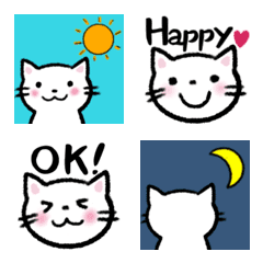 [LINE絵文字] ＊大人可愛い＊ 白い猫の絵文字の画像