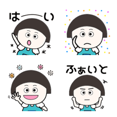 [LINE絵文字] おかっぱ頭の子です。気軽に使ってくださいの画像