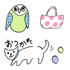 [LINE絵文字] 手描きのゆるくてあわいエモジの画像