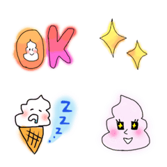 [LINE絵文字] 大人かわいいふんわりソフトクリーム絵文字の画像