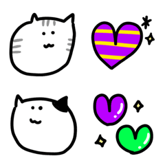 [LINE絵文字] ゆるゆるねこの絵文字セット(ハート)の画像