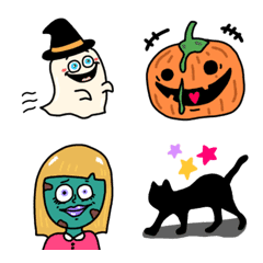 [LINE絵文字] アメリカンポップなハロウィン絵文字の画像