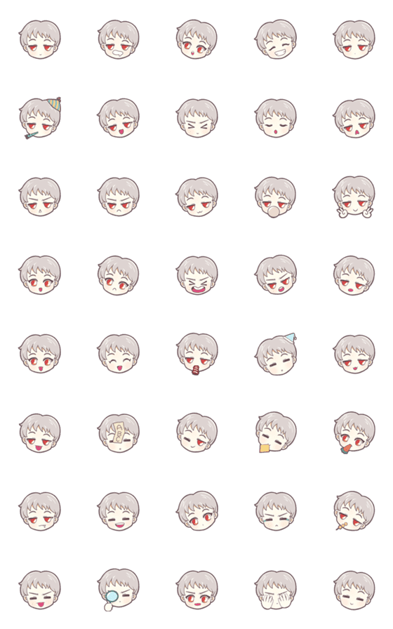 [LINE絵文字]MW boy face emojiの画像一覧