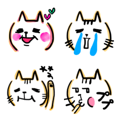 [LINE絵文字] キモカワいい子たち♡ねこ顔文字バージョンの画像